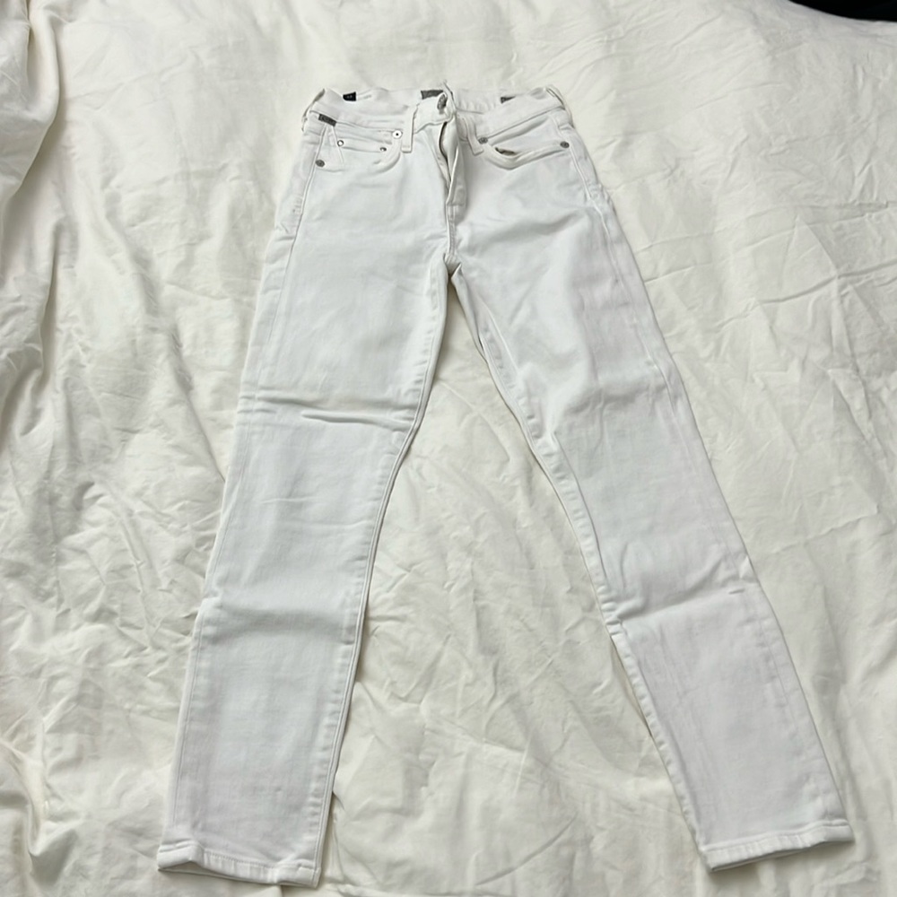 Citizens of Humanity Rocket Crop High Rise Skinny Jeans in White